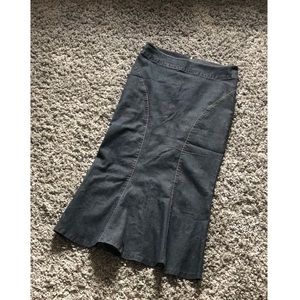 Long dark denim skirt